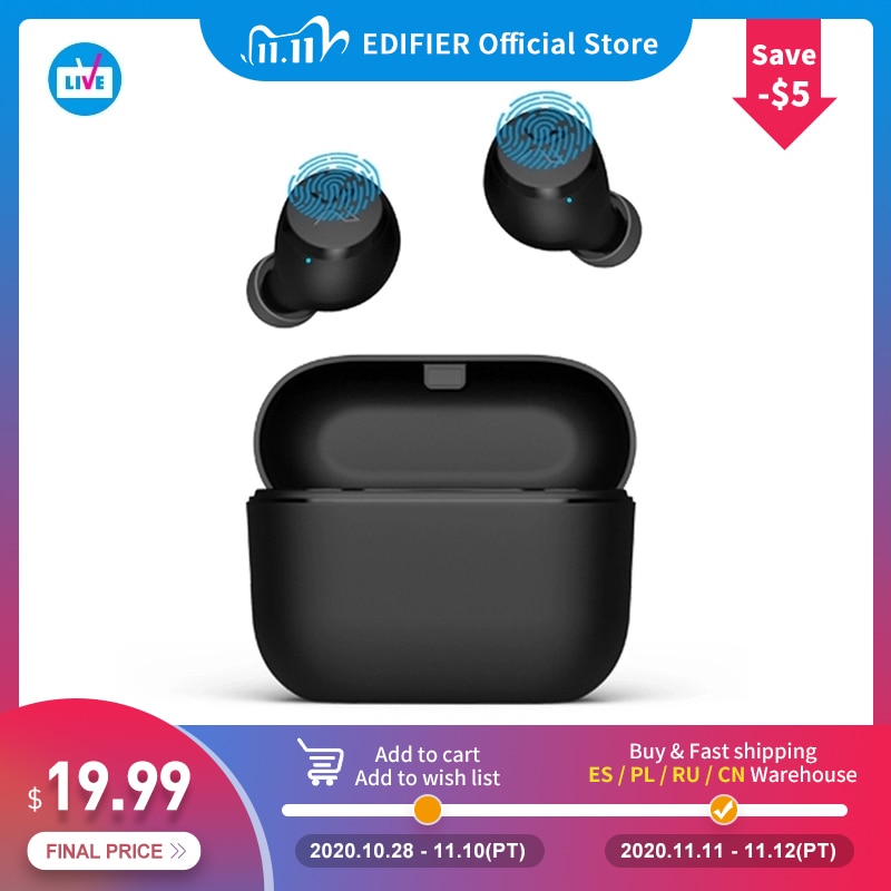 EDIFIER X3 TWS Wireless Bluetooth Earphone bluetooth 5.0 voice assistant touch control voice assistant up to 24hrs playback